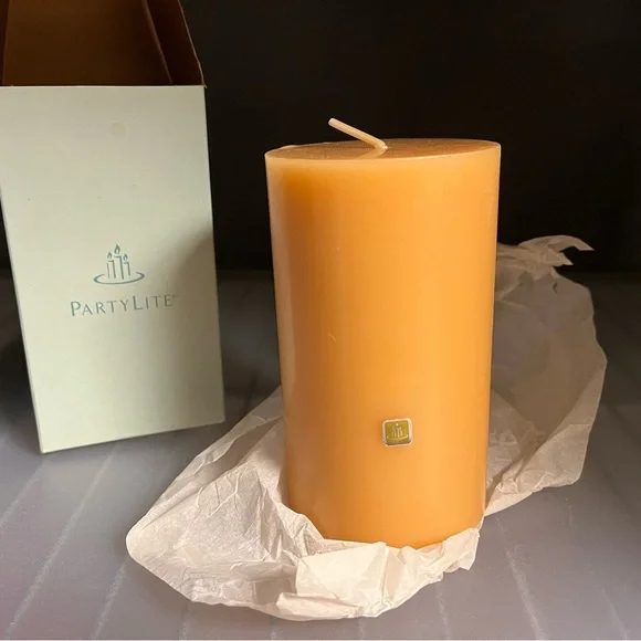 PartyLite Ginger Pumpkin Pillar Candle NIB - Picture 1 of 2